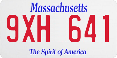 MA license plate 9XH641
