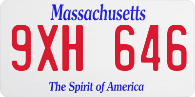 MA license plate 9XH646