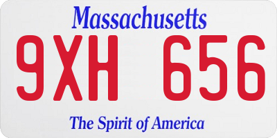 MA license plate 9XH656