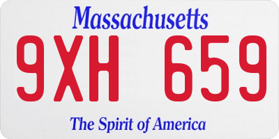 MA license plate 9XH659