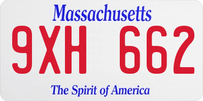 MA license plate 9XH662