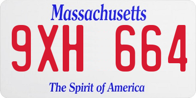 MA license plate 9XH664