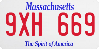 MA license plate 9XH669