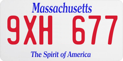 MA license plate 9XH677