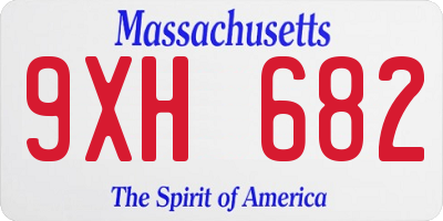 MA license plate 9XH682