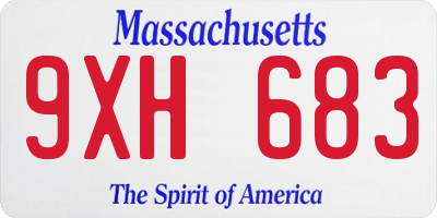 MA license plate 9XH683