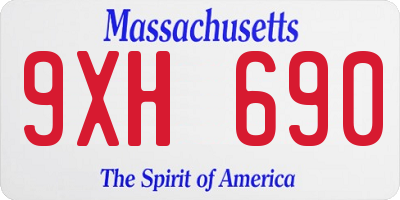 MA license plate 9XH690