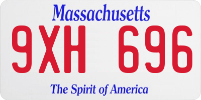 MA license plate 9XH696