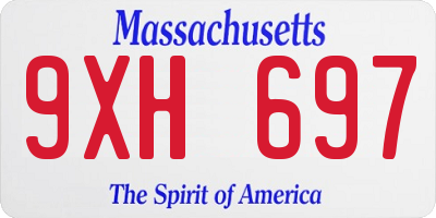 MA license plate 9XH697