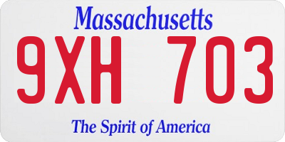 MA license plate 9XH703
