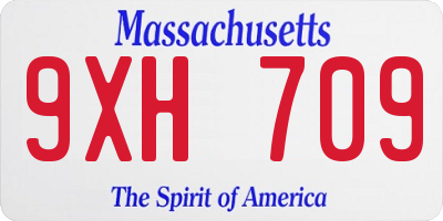 MA license plate 9XH709