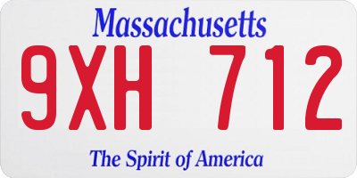 MA license plate 9XH712