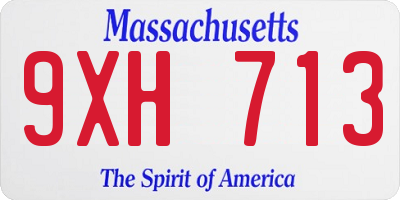 MA license plate 9XH713