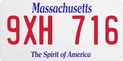 MA license plate 9XH716