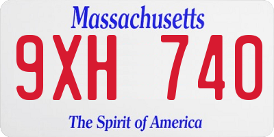 MA license plate 9XH740