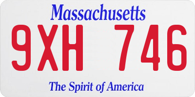 MA license plate 9XH746