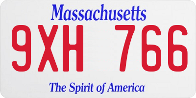 MA license plate 9XH766