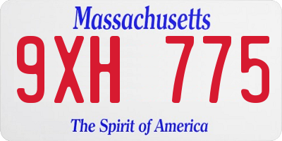 MA license plate 9XH775