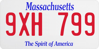 MA license plate 9XH799