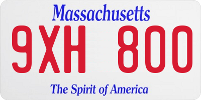 MA license plate 9XH800