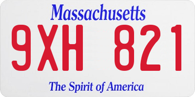 MA license plate 9XH821