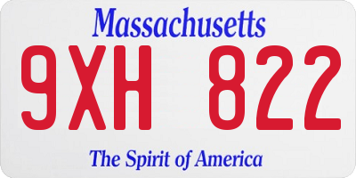 MA license plate 9XH822