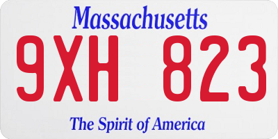MA license plate 9XH823