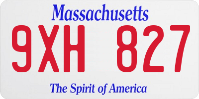 MA license plate 9XH827