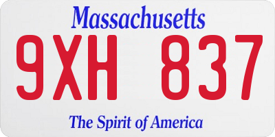 MA license plate 9XH837