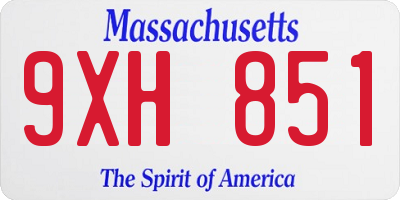 MA license plate 9XH851