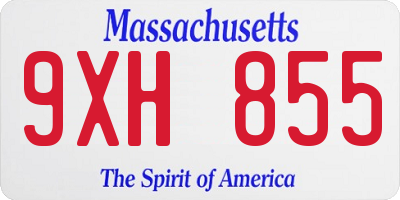 MA license plate 9XH855