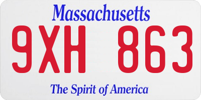 MA license plate 9XH863