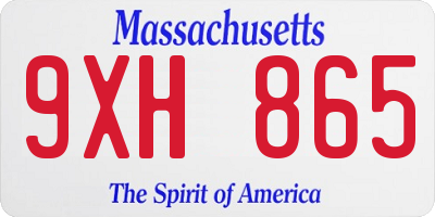MA license plate 9XH865