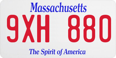 MA license plate 9XH880