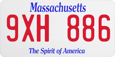 MA license plate 9XH886
