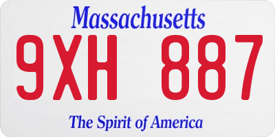 MA license plate 9XH887