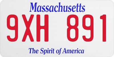 MA license plate 9XH891