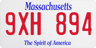 MA license plate 9XH894