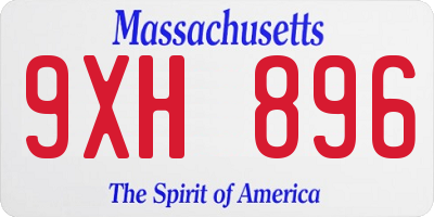 MA license plate 9XH896