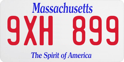 MA license plate 9XH899