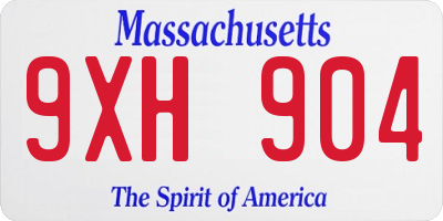 MA license plate 9XH904