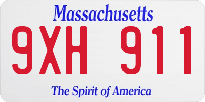 MA license plate 9XH911