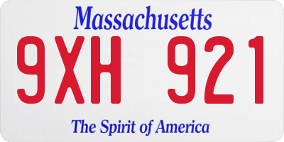 MA license plate 9XH921