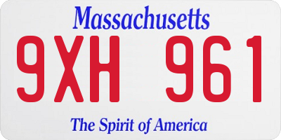 MA license plate 9XH961