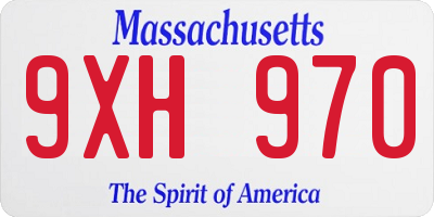 MA license plate 9XH970