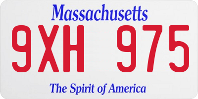 MA license plate 9XH975