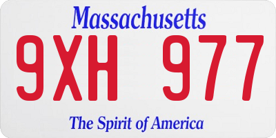 MA license plate 9XH977