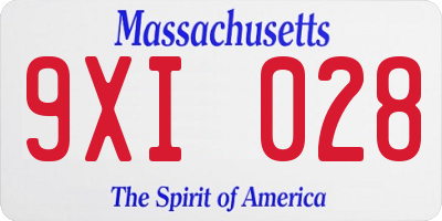 MA license plate 9XI028