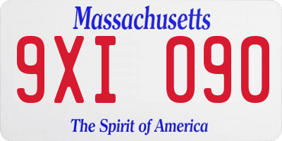 MA license plate 9XI090