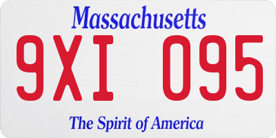 MA license plate 9XI095